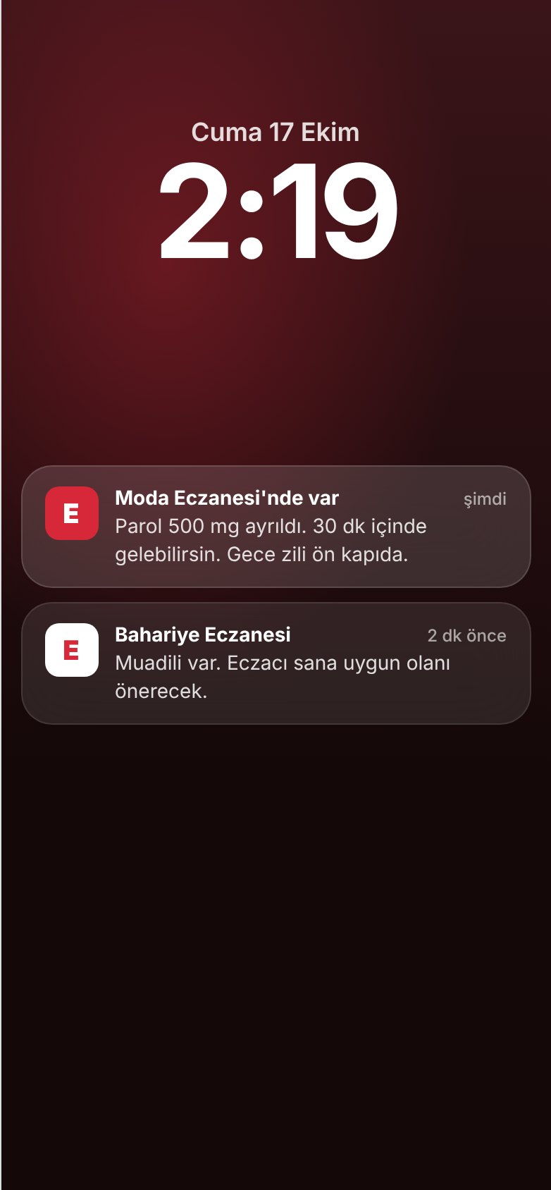 Bildirim ekranı