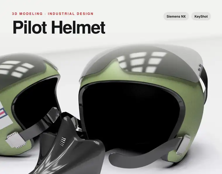 Pilot Helmet 3D render
